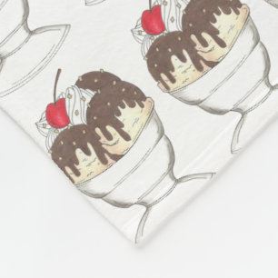Hot Fudge Ice Cream Shoppe Sundae Foodie Fleece Deken