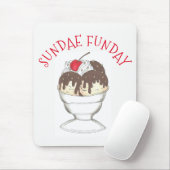 Hot Fudge Ice Cream Shoppe Sundae Sunday Funday Muismat (Met muis)