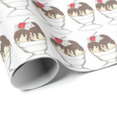 Hot Fudge Ice Cream Sundae Dessert Scoop Shop Cadeaupapier (Rol Hoek)