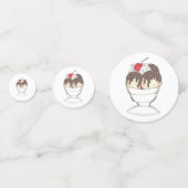 Hot Fudge Ice Cream Sundae Dessert Scoop Shop Confetti (Achterkanten)