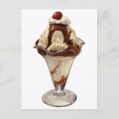  hot Fudge Ice Cream Sundae-desserts Briefkaart (Voorkant)