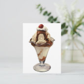hot Fudge Ice Cream Sundae-desserts Briefkaart (Staand voorkant)