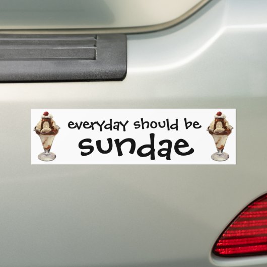  hot Fudge Ice Cream Sundae-desserts Bumpersticker (Op auto)