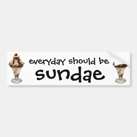  hot Fudge Ice Cream Sundae-desserts Bumpersticker (Voorkant)
