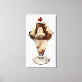  hot Fudge Ice Cream Sundae-desserts Canvas Afdruk (Voorkant)