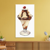 hot Fudge Ice Cream Sundae-desserts Canvas Afdruk (Insitu (Woonkamer))