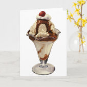  hot Fudge Ice Cream Sundae-desserts Kaart (Gele Bloem)
