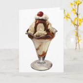 hot Fudge Ice Cream Sundae-desserts Kaart (Gele Bloem)