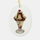  hot Fudge Ice Cream Sundae-desserts Keramisch Ornament (Achterkant)
