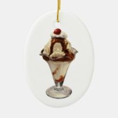  hot Fudge Ice Cream Sundae-desserts Keramisch Ornament (Voorkant)