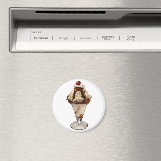  hot Fudge Ice Cream Sundae-desserts Magneet (Insitu (Vaatwasser))