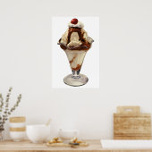 hot Fudge Ice Cream Sundae-desserts Poster (Keuken)