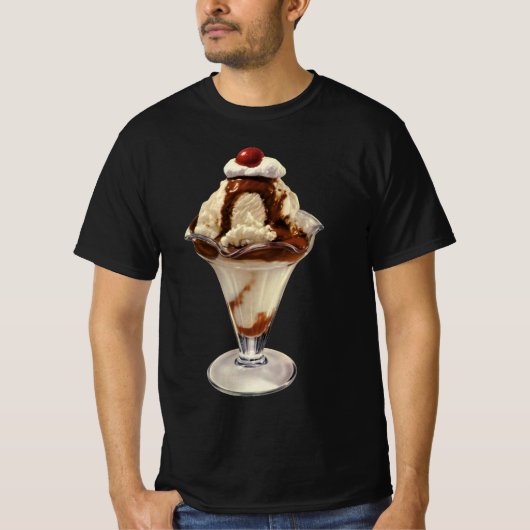  hot Fudge Ice Cream Sundae-desserts T-shirt (Voorkant)