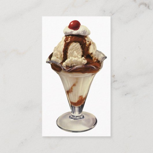  hot Fudge Ice Cream Sundae-desserts Visitekaartje (Achterkant)