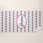 Hot Fudge Ice Cream Sundae-gehakte Cream Cherry Strandlaken (Voorkant)