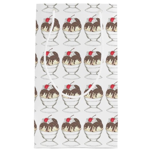 Hot Fudge Ijs Sundae Dessert Lepel Winkel Klein Cadeauzakje (Voorkant)