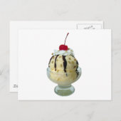 Hot Fudge Sundae Briefkaart (Voorkant / Achterkant)