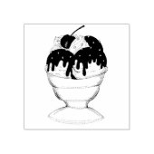 Hot Fudge Sundae Ice Cream Shoppe Foodie Stempel (Afrduk)