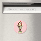 Hot Fudge Sundae Retro IJsmagneet Magneet (Insitu (Vaatwasser))