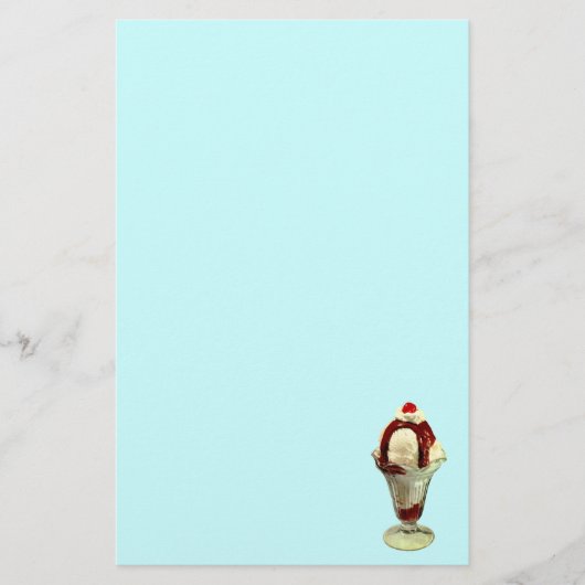Hot Fudge Sundae Retro Stationery Briefpapier (Voorkant)