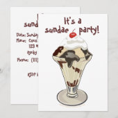 Hot Fudge-uitnodigingen voor Ice Cream Party Kaart (Voorkant / Achterkant)