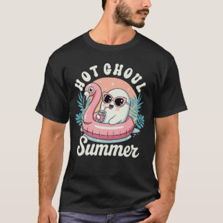 Hot Ghoul Summer Cute Ghost Summerween Beach Holid T-shirt