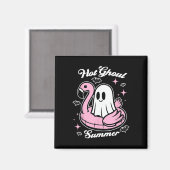 Hot Ghoul Summer Flamingo Ghost Summerween Magneet (Voorkant / Achterkant)
