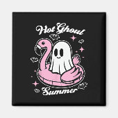 Hot Ghoul Summer Flamingo Ghost Summerween Magneet (Voorkant)