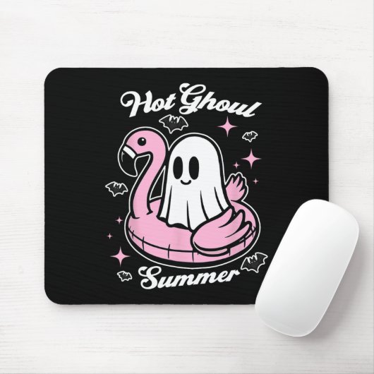 Hot Ghoul Summer Flamingo Ghost Summerween Muismat (Met muis)