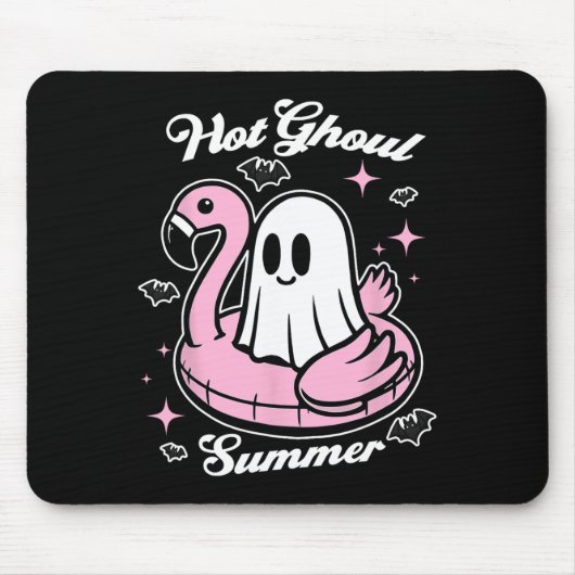 Hot Ghoul Summer Flamingo Ghost Summerween Muismat (Voorkant)