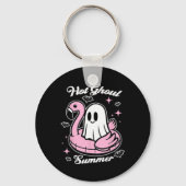Hot Ghoul Summer Flamingo Ghost Summerween Sleutelhanger (Voorkant)