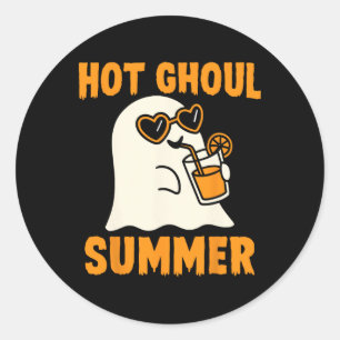 Hot Ghoul Summer Schattige Funny Ghost Halloween Ronde Sticker