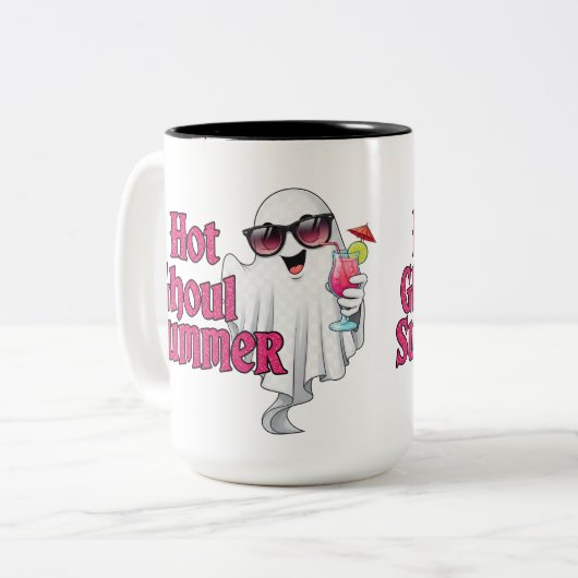 Hot Ghoul Summer T-shirt Tweekleurige Koffiemok (Voorkant links)