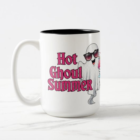 Hot Ghoul Summer T-shirt Tweekleurige Koffiemok (Links)