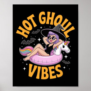 Hot Ghoul Vibes Witch Zomer Halloween Kostuum Vac Poster