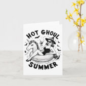 Hot Ghoul Zomer Grappige Halloween Outfit Kostuums Kaart (Gele Bloem)