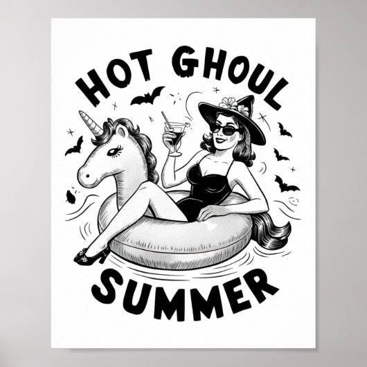 Hot Ghoul Zomer Grappige Halloween Outfit Kostuums Poster (Voorkant)