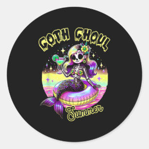 Hot Ghoul Zomer Grappige Zeemeermin Zomer Vakantie Ronde Sticker