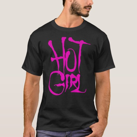 Hot Girl Pink Graffiti T-shirt (Voorkant)