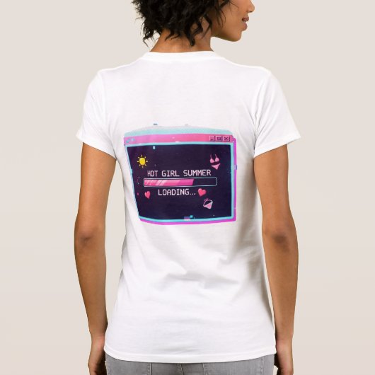 Hot Girl Summer Loading Pixel T-shirt (Achterkant)