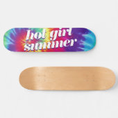 Hot Girl Summer Pink Blue Tie Dye Skateboard (Horizontaal)