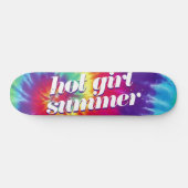 Hot Girl Summer Pink Blue Tie Dye Skateboard (Horizontaal)