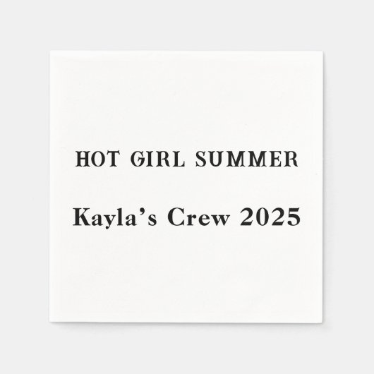 Hot Girl Zomer Aangepaste Servetten – Meisjes Trip (Voorkant)