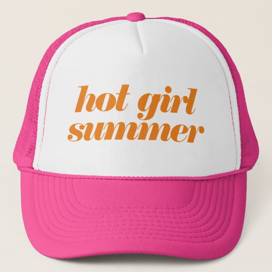 Hot-Girl-zomer in roze en Oranje Trucker Pet (Voorkant)