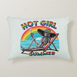 Hot Girl Zomer Skelet Retro Strandontwerp Accent Kussen