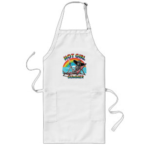 Hot Girl Zomer Skelet Retro Strandontwerp Lang Schort