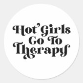 Hot Girls gaan naar therapie Ronde Sticker (Voorkant)