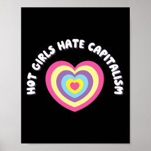 Hot Girls haat kapitalisme - Democratische Sociali Poster