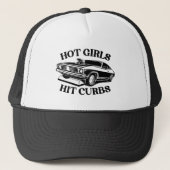 Hot Girls Hit Curbs - Black Trucker Hat Pet (Voorkant)
