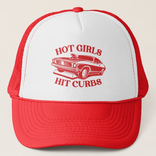 Hot Girls Hit Curbs - Rood Trucker Pet (Voorkant)